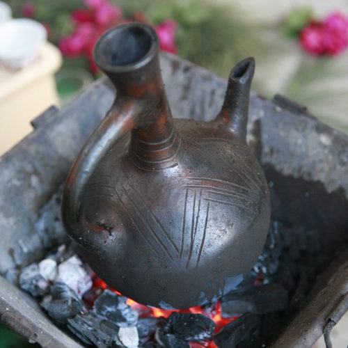 a jebena ethiopian coffee pot