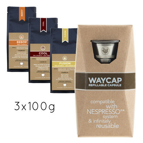 WayCap Basic Trio 100 - 1 capsule + 3 coffee 100g